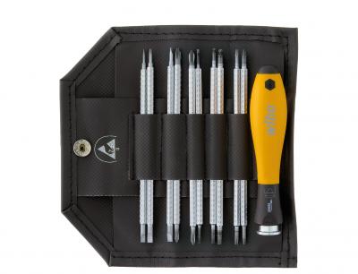 ESD Screwdriver with Interchangeable Blade Set SYSTEM 4 Mixed 11 Pcs. In Roll-Up Bag